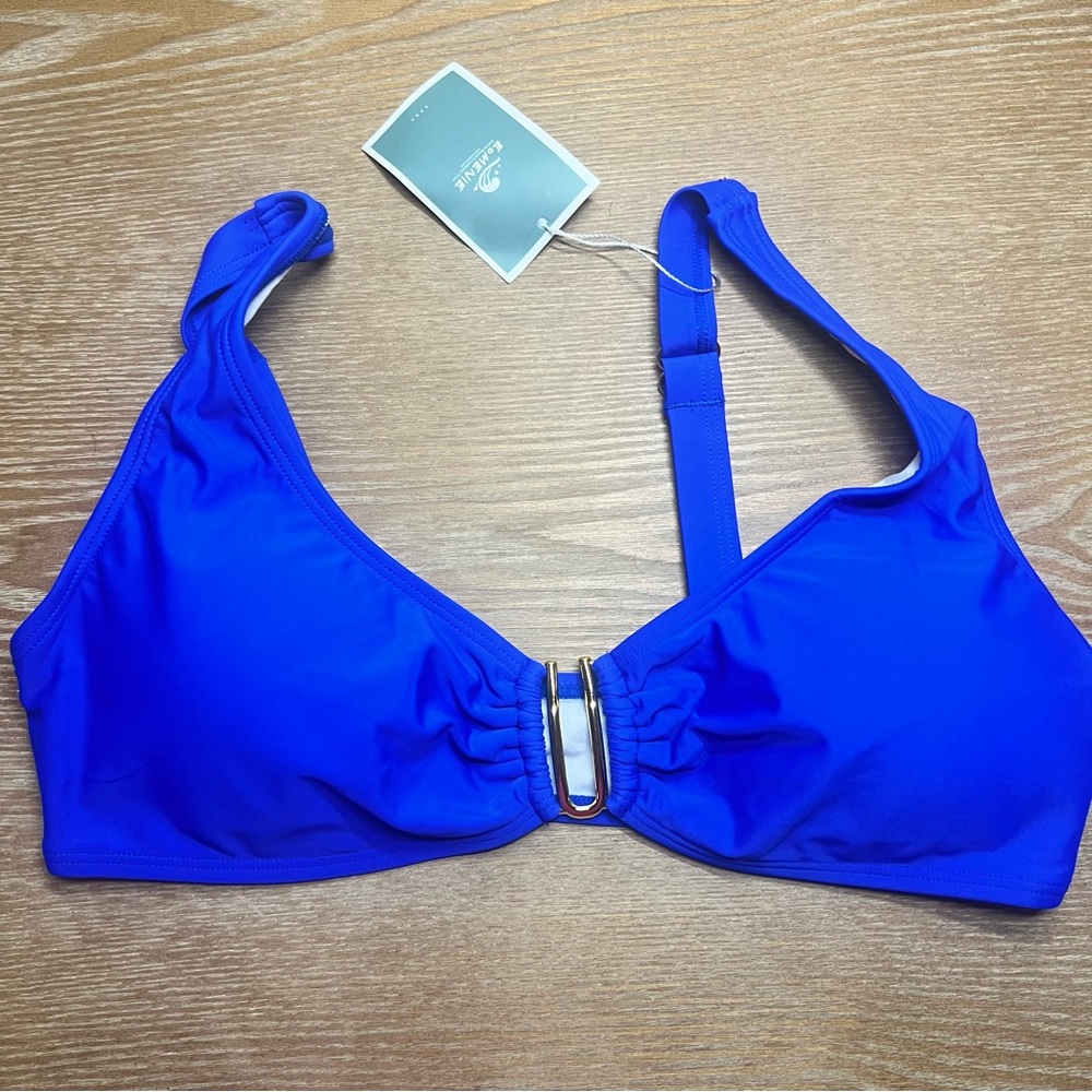 🌊Blue Bikini Top with Center Ring